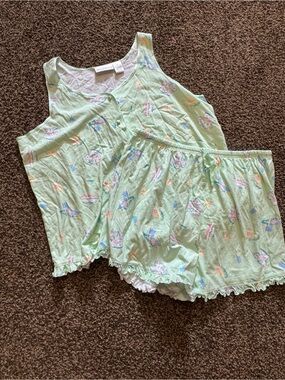 Intimate Essentials “Summer Beach” Vintage Retro Styled Pajama Set— XL
